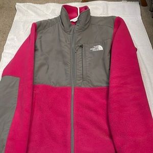 Womens pink and gray north face jacket
